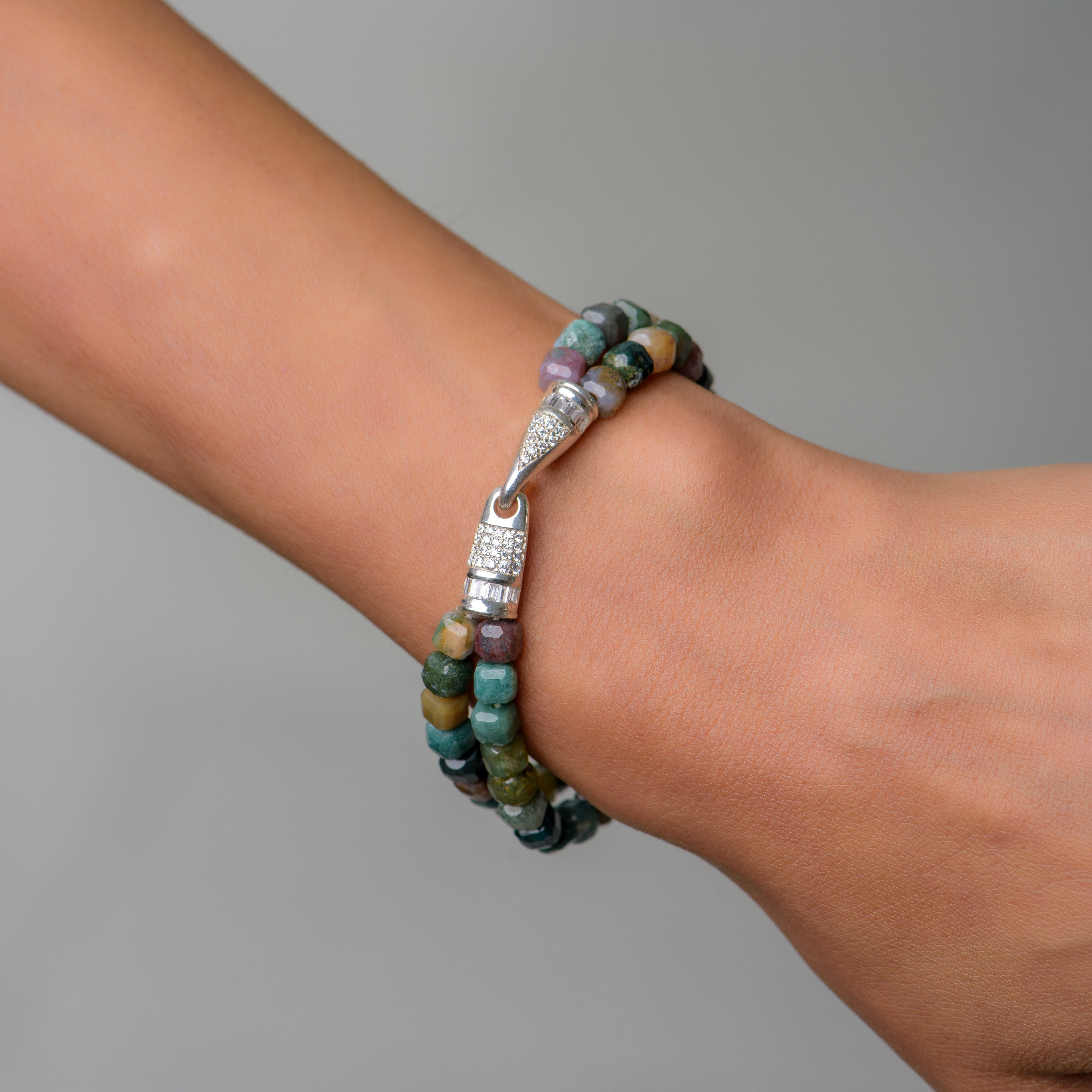 Serenity lock & Agate bracelet